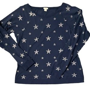 J Crew Long Sleeve Star Top | XL